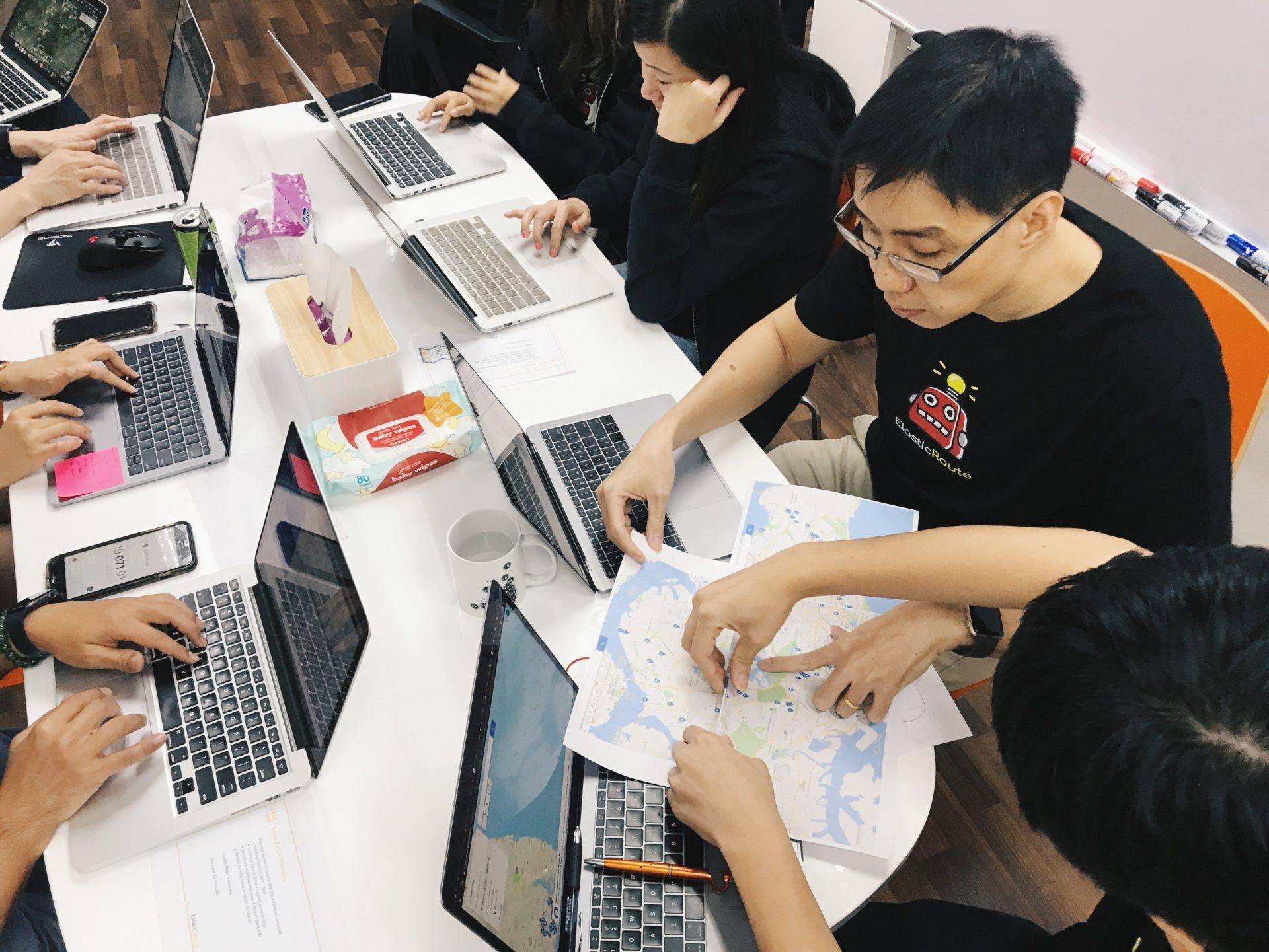 Daniel and Charles with physical maps